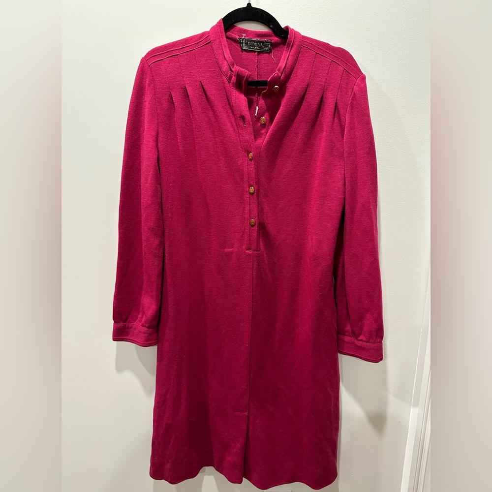 Pink sweater dress thrifted in Italy